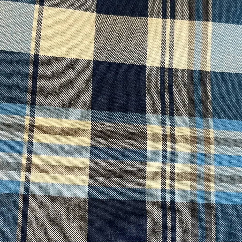 Banana Republic size large blue, charcoal & ivory plaid